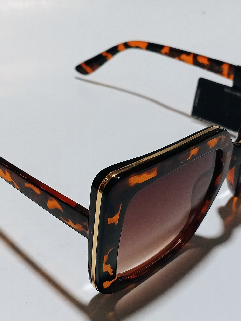 Margaret Josephs Women's Oversized Square Tortoise Shell Sunglasses Brown New - Picture 5 of 6